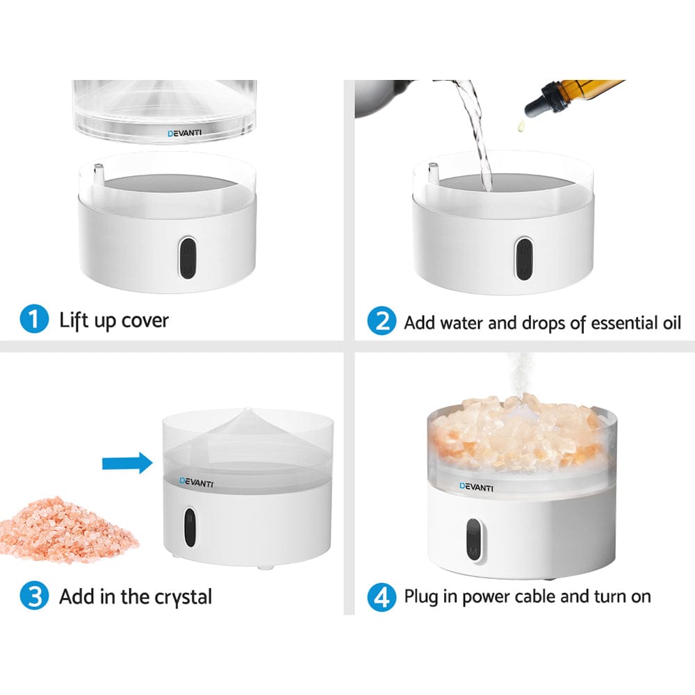 Devanti Appliances > Aroma Diffusers & Humidifiers > Aroma Diffusers Devanti Aroma Diffuser Aromatherapy Humidifier 220ml