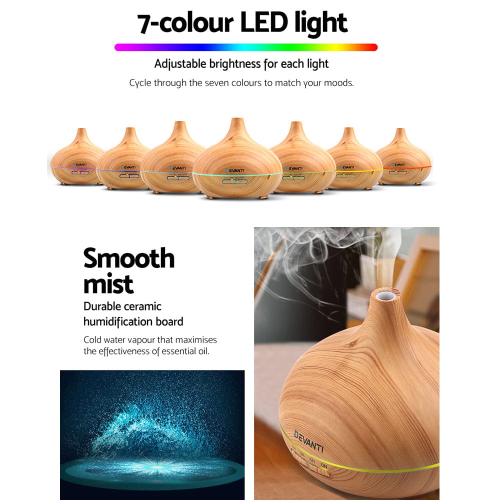 Devanti Appliances > Aroma Diffusers & Humidifiers > Aroma Diffusers Devanti Aroma Diffuser Aromatherapy Humidifier 300ml