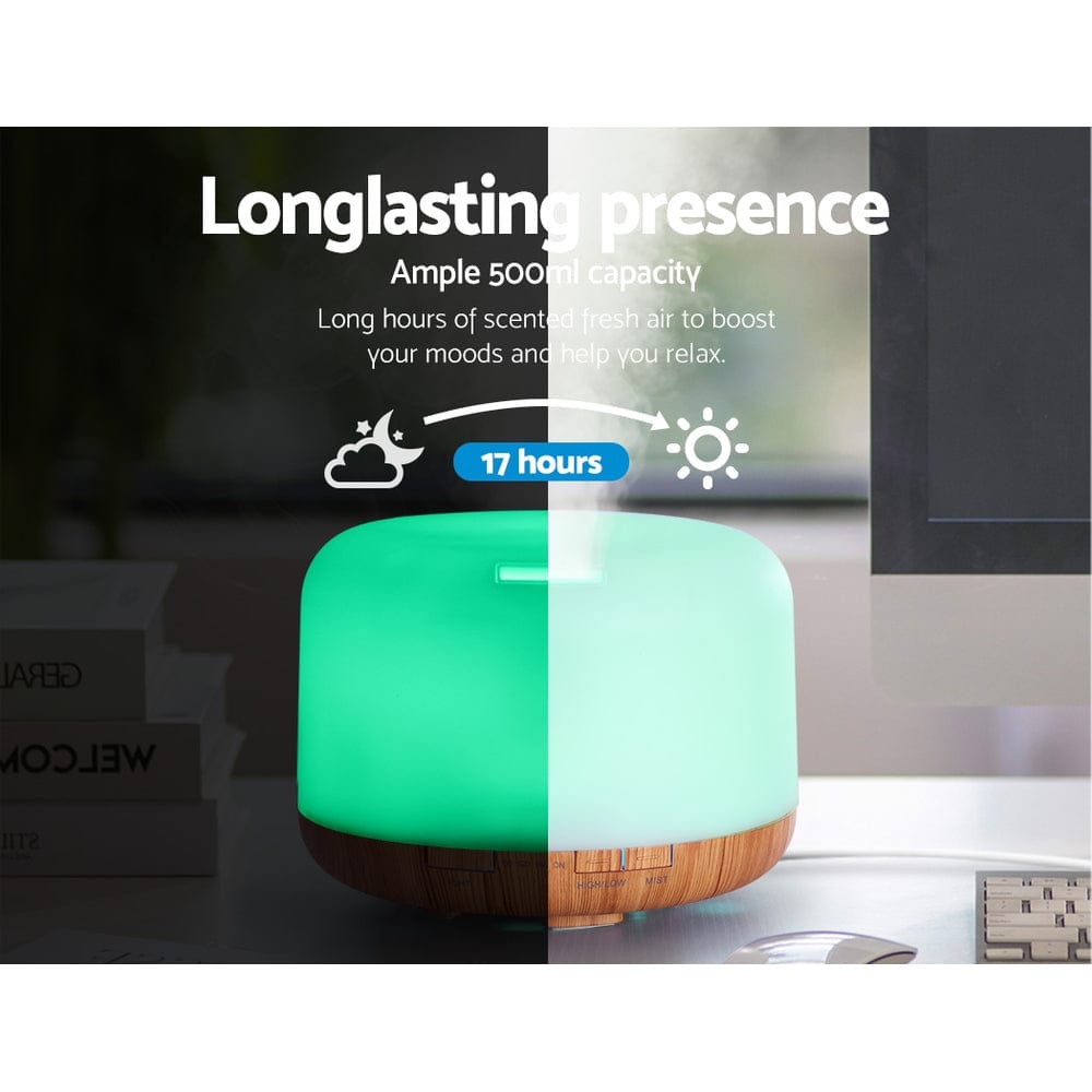 Devanti Appliances > Aroma Diffusers & Humidifiers > Aroma Diffusers Devanti Aroma Diffuser Aromatherapy Humidifier 500ml