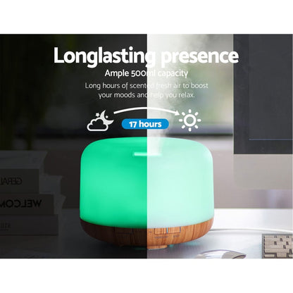 Devanti Appliances > Aroma Diffusers & Humidifiers > Aroma Diffusers Devanti Aroma Diffuser Aromatherapy Humidifier 500ml