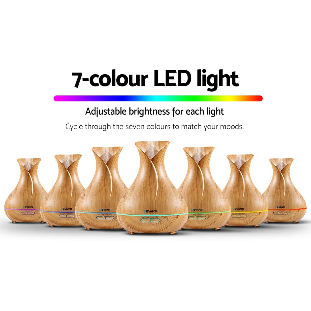Devanti Appliances > Aroma Diffusers & Humidifiers > Aroma Diffusers Devanti Aroma Diffuser Aromatherapy Light Wood 400ml