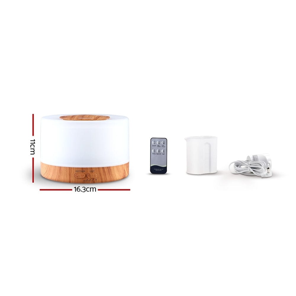 Devanti Appliances > Aroma Diffusers & Humidifiers > Aroma Diffusers Devanti Aroma Diffuser Aromatherapy Light Wood 500ml