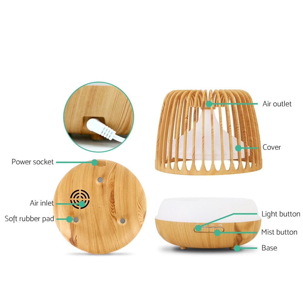 Devanti Appliances > Aroma Diffusers & Humidifiers > Aroma Diffusers Devanti Aroma Diffuser Aromatherapy Remote 500ml
