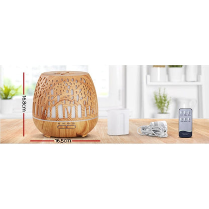 Devanti Appliances > Aroma Diffusers & Humidifiers > Aroma Diffusers Devanti Aroma Diffuser Aromatherapy Wood Grain 400ml