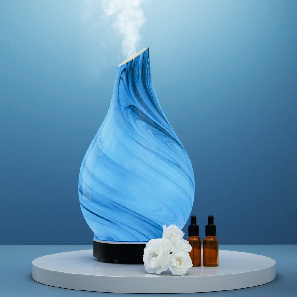 Devanti Appliances > Aroma Diffusers & Humidifiers > Aroma Diffusers Devanti Aromatherapy Aroma Diffuser Essential Oil Humidifier LED Glass Marble