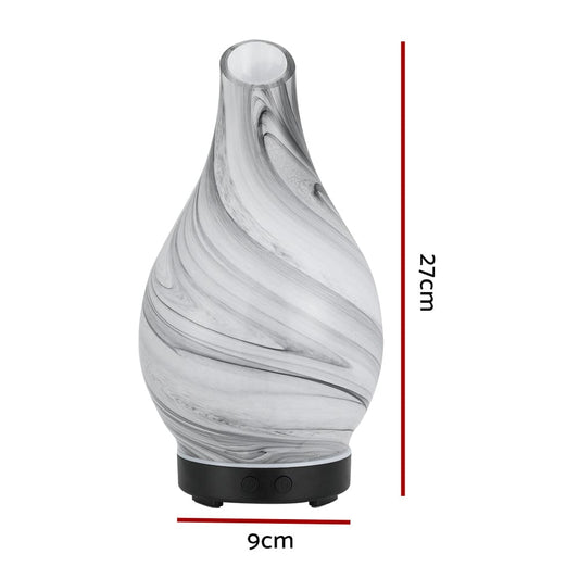 Devanti Appliances > Aroma Diffusers & Humidifiers > Aroma Diffusers Devanti Aromatherapy Aroma Diffuser Essential Oil Humidifier LED Glass Marble