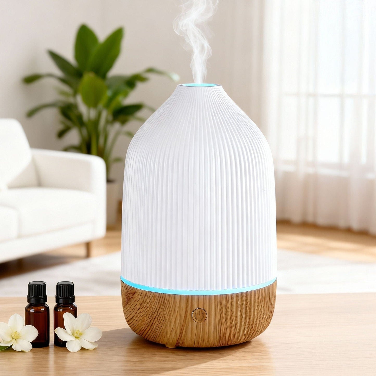 Devanti Appliances > Aroma Diffusers & Humidifiers > Aroma Diffusers Devanti Ultrasonic Aroma Diffuser Aromatherapy 100ml LED Lights Iron Humidifier Forest