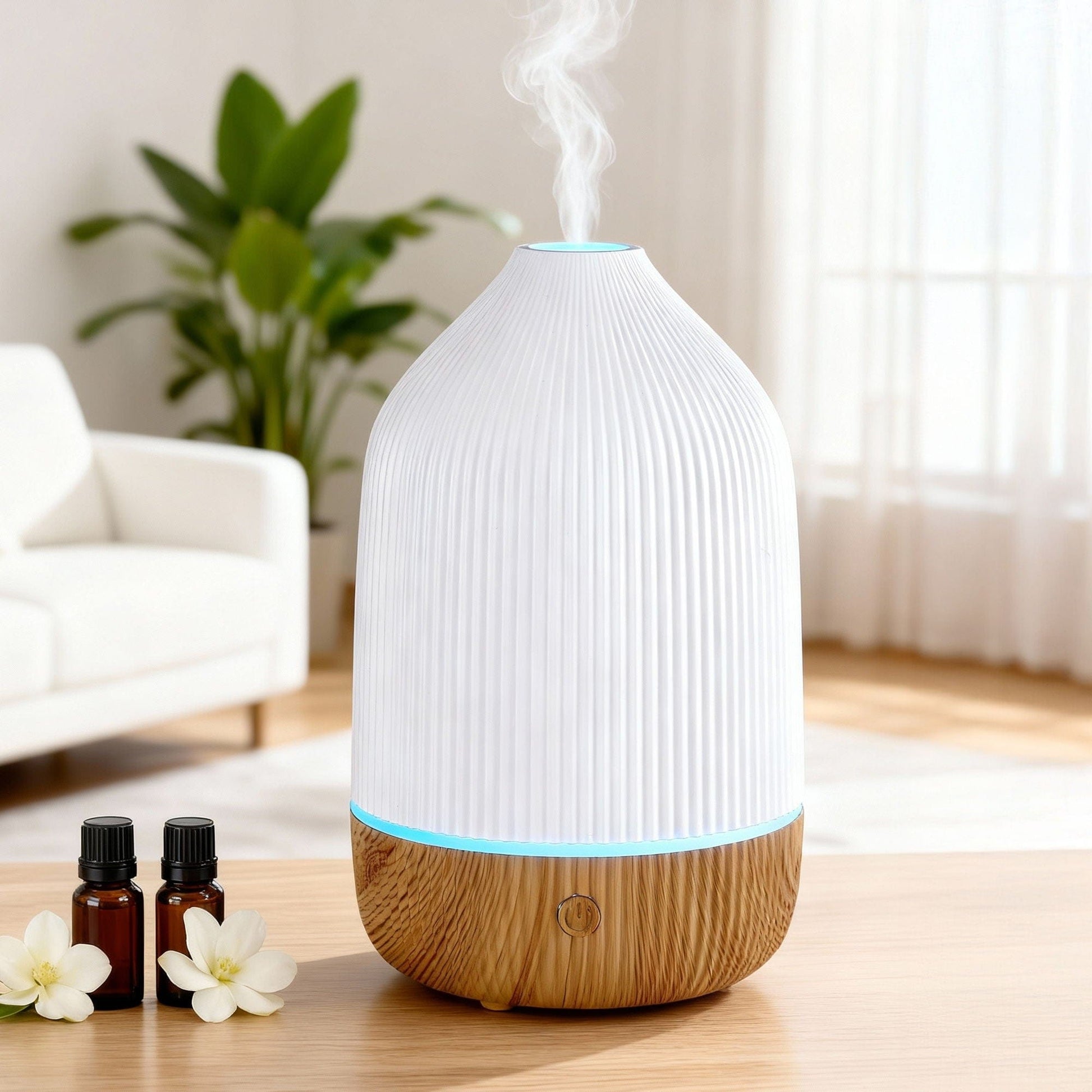 Devanti Appliances > Aroma Diffusers & Humidifiers > Aroma Diffusers Devanti Ultrasonic Aroma Diffuser Aromatherapy 100ml LED Lights Iron Humidifier Forest