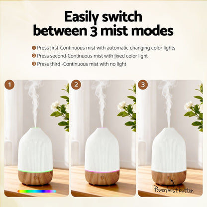 Devanti Appliances > Aroma Diffusers & Humidifiers > Aroma Diffusers Devanti Ultrasonic Aroma Diffuser Aromatherapy 100ml LED Lights Iron Humidifier Forest