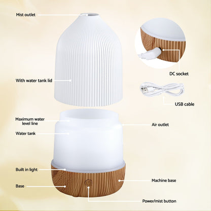 Devanti Appliances > Aroma Diffusers & Humidifiers > Aroma Diffusers Devanti Ultrasonic Aroma Diffuser Aromatherapy 100ml LED Lights Iron Humidifier Forest