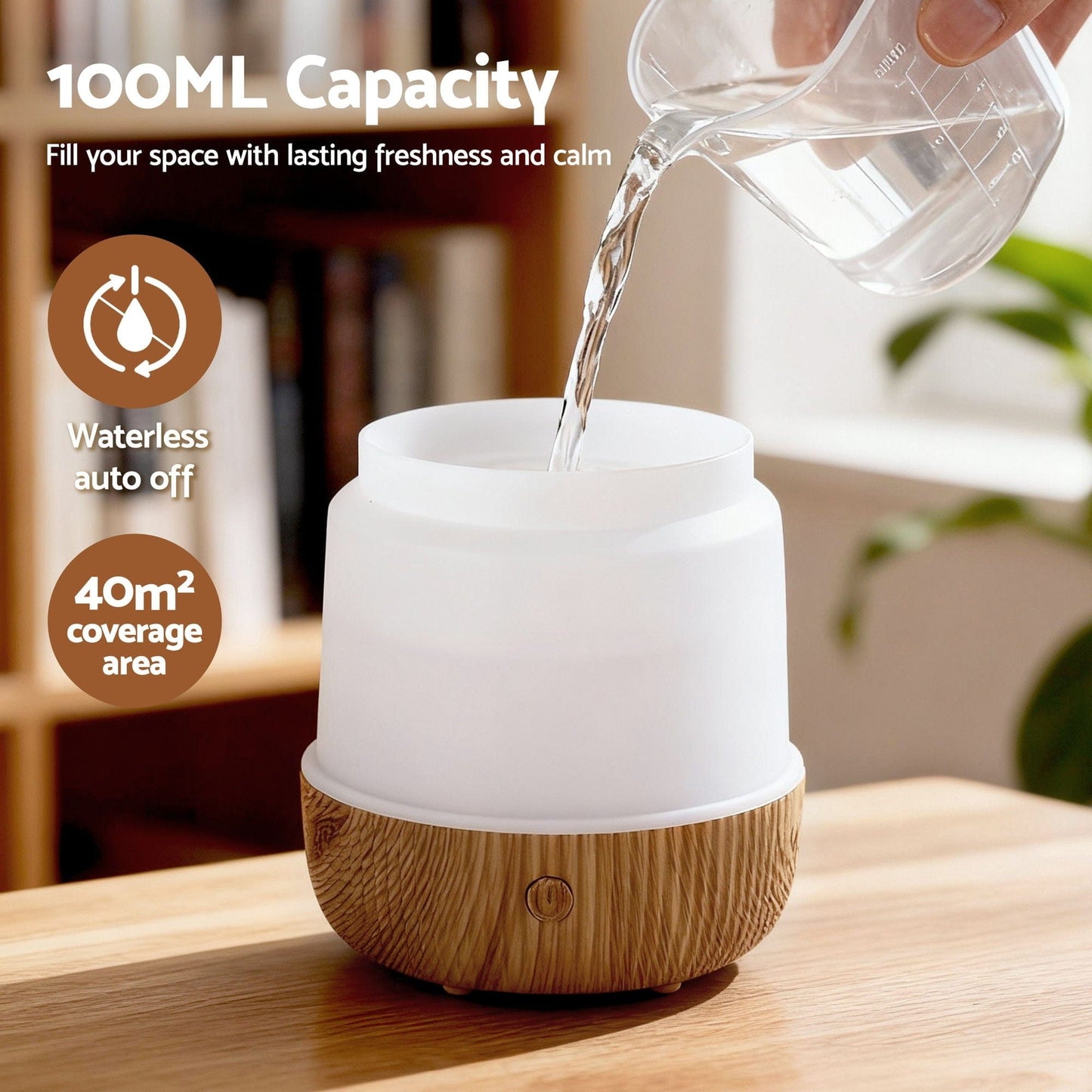 Devanti Appliances > Aroma Diffusers & Humidifiers > Aroma Diffusers Devanti Ultrasonic Aroma Diffuser Aromatherapy 100ml LED Lights Iron Humidifier Forest