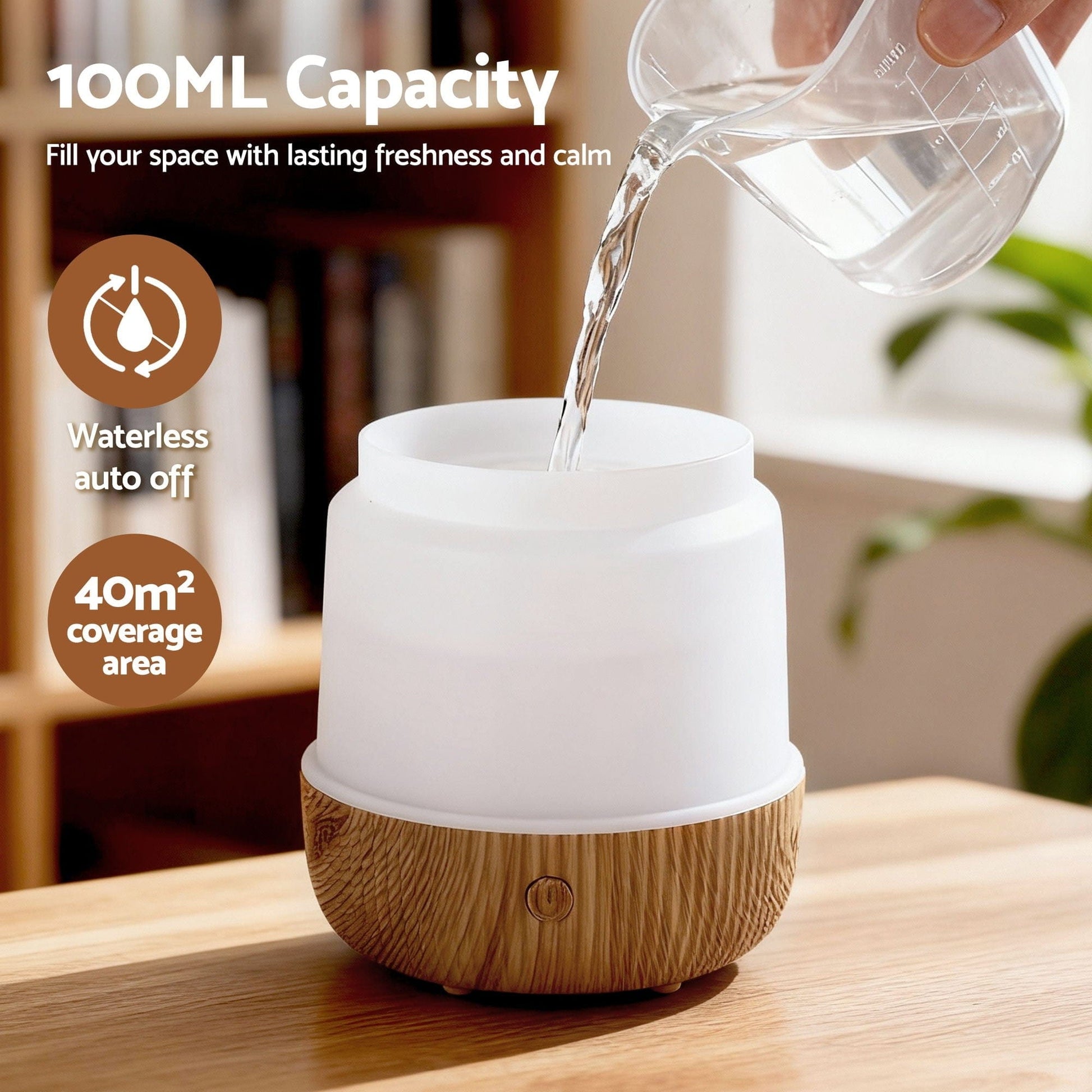 Devanti Appliances > Aroma Diffusers & Humidifiers > Aroma Diffusers Devanti Ultrasonic Aroma Diffuser Aromatherapy 100ml LED Lights Iron Humidifier Forest