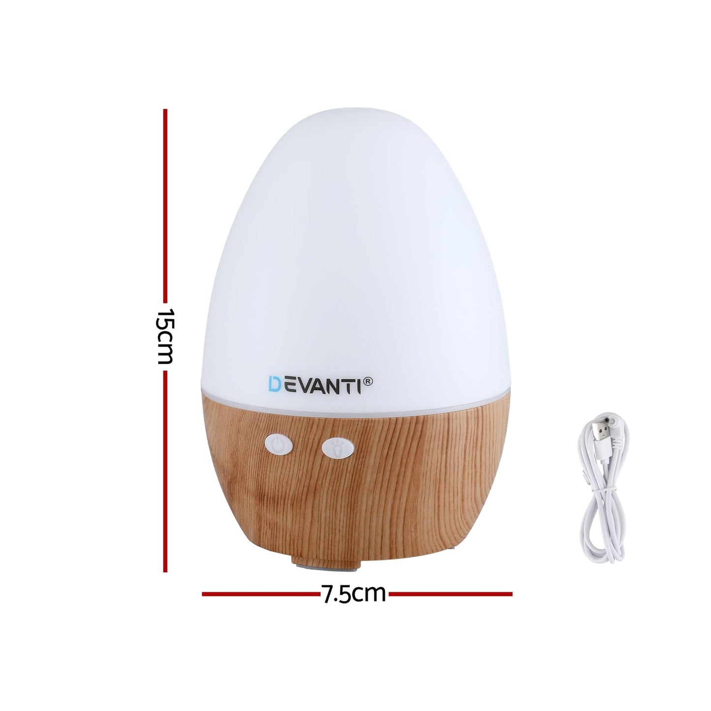 Devanti Appliances > Aroma Diffusers & Humidifiers > Aroma Diffusers Devanti Ultrasonic Aroma Diffuser Aromatherapy 130ml LED Lights Iron Humidifier Forest