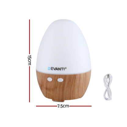 Devanti Appliances > Aroma Diffusers & Humidifiers > Aroma Diffusers Devanti Ultrasonic Aroma Diffuser Aromatherapy 130ml LED Lights Iron Humidifier Forest