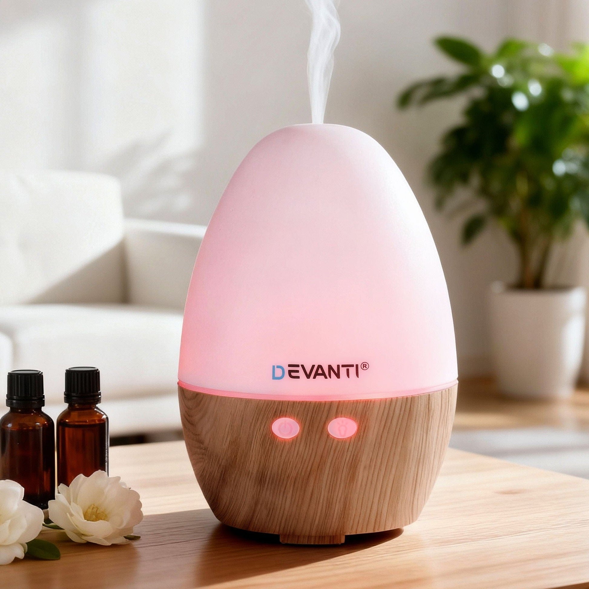 Devanti Appliances > Aroma Diffusers & Humidifiers > Aroma Diffusers Devanti Ultrasonic Aroma Diffuser Aromatherapy 130ml LED Lights Iron Humidifier Forest