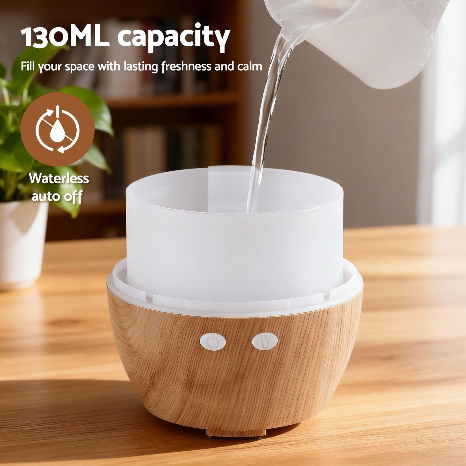 Devanti Appliances > Aroma Diffusers & Humidifiers > Aroma Diffusers Devanti Ultrasonic Aroma Diffuser Aromatherapy 130ml LED Lights Iron Humidifier Forest