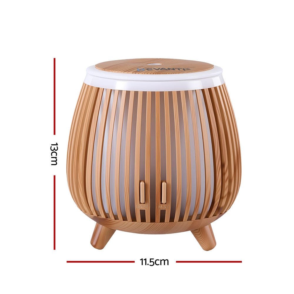 Devanti Appliances > Aroma Diffusers & Humidifiers > Aroma Diffusers Devanti Ultrasonic Aroma Diffuser Aromatherapy 140ml LED Lights Iron Humidifier Forest Deep Wood
