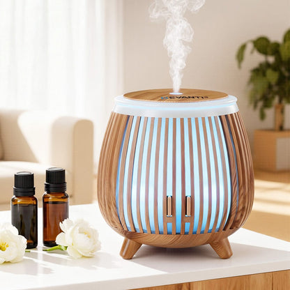Devanti Appliances > Aroma Diffusers & Humidifiers > Aroma Diffusers Devanti Ultrasonic Aroma Diffuser Aromatherapy 140ml LED Lights Iron Humidifier Forest Deep Wood