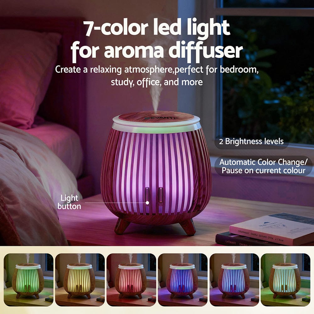 Devanti Appliances > Aroma Diffusers & Humidifiers > Aroma Diffusers Devanti Ultrasonic Aroma Diffuser Aromatherapy 140ml LED Lights Iron Humidifier Forest Deep Wood