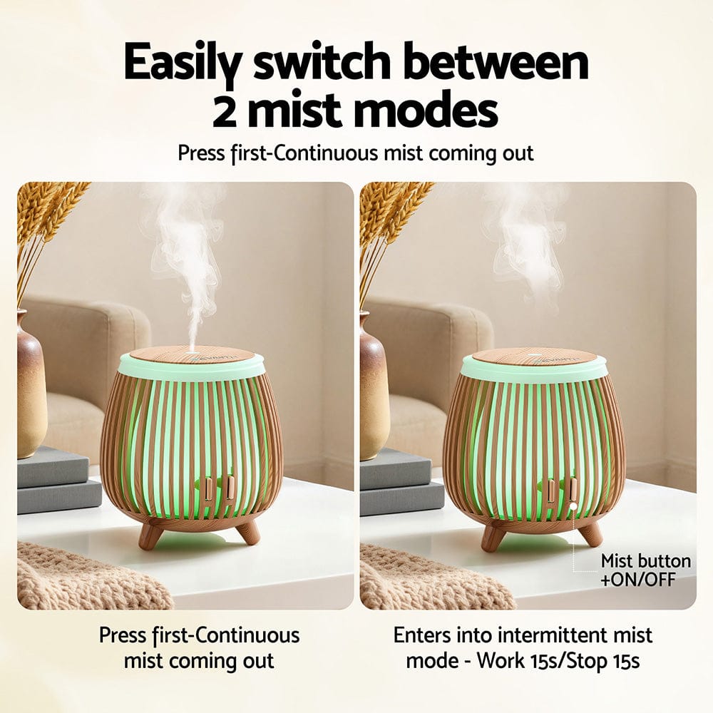 Devanti Appliances > Aroma Diffusers & Humidifiers > Aroma Diffusers Devanti Ultrasonic Aroma Diffuser Aromatherapy 140ml LED Lights Iron Humidifier Forest Deep Wood