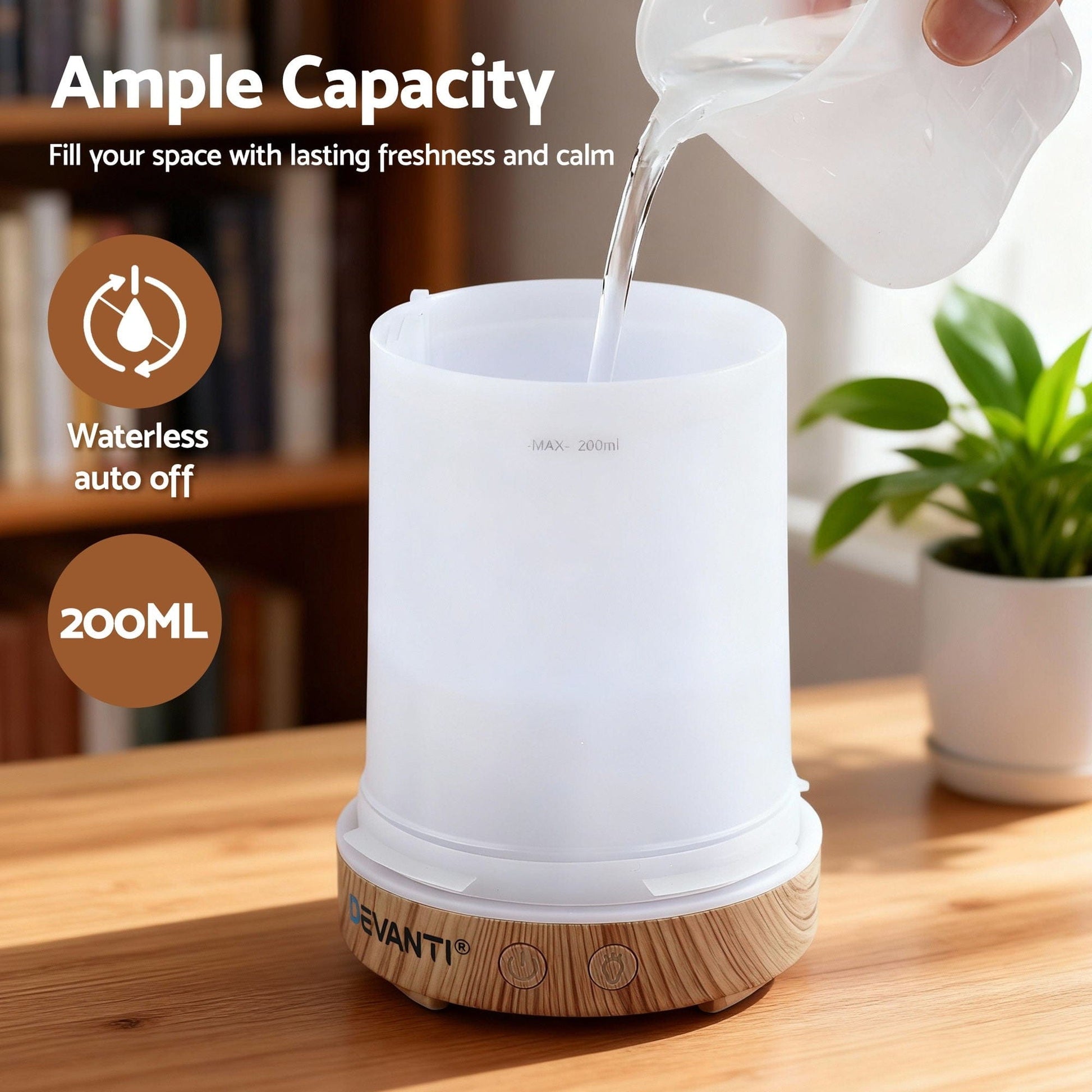 Devanti Appliances > Aroma Diffusers & Humidifiers > Aroma Diffusers Devanti Ultrasonic Aroma Diffuser Aromatherapy 200ml LED Lights Iron Humidifier Forest