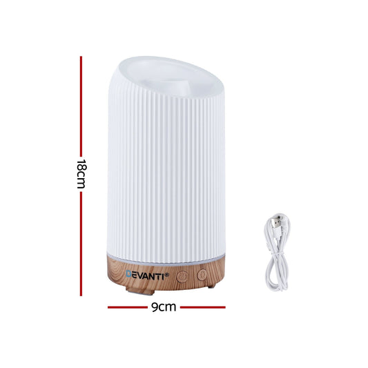 Devanti Appliances > Aroma Diffusers & Humidifiers > Aroma Diffusers Devanti Ultrasonic Aroma Diffuser Aromatherapy 200ml LED Lights Iron Humidifier Forest