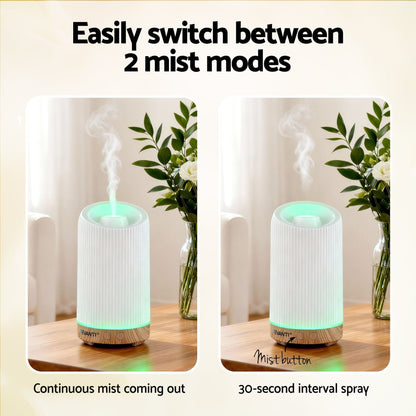 Devanti Appliances > Aroma Diffusers & Humidifiers > Aroma Diffusers Devanti Ultrasonic Aroma Diffuser Aromatherapy 200ml LED Lights Iron Humidifier Forest