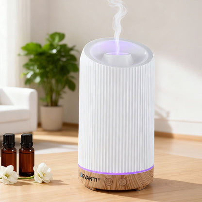 Devanti Appliances > Aroma Diffusers & Humidifiers > Aroma Diffusers Devanti Ultrasonic Aroma Diffuser Aromatherapy 200ml LED Lights Iron Humidifier Forest