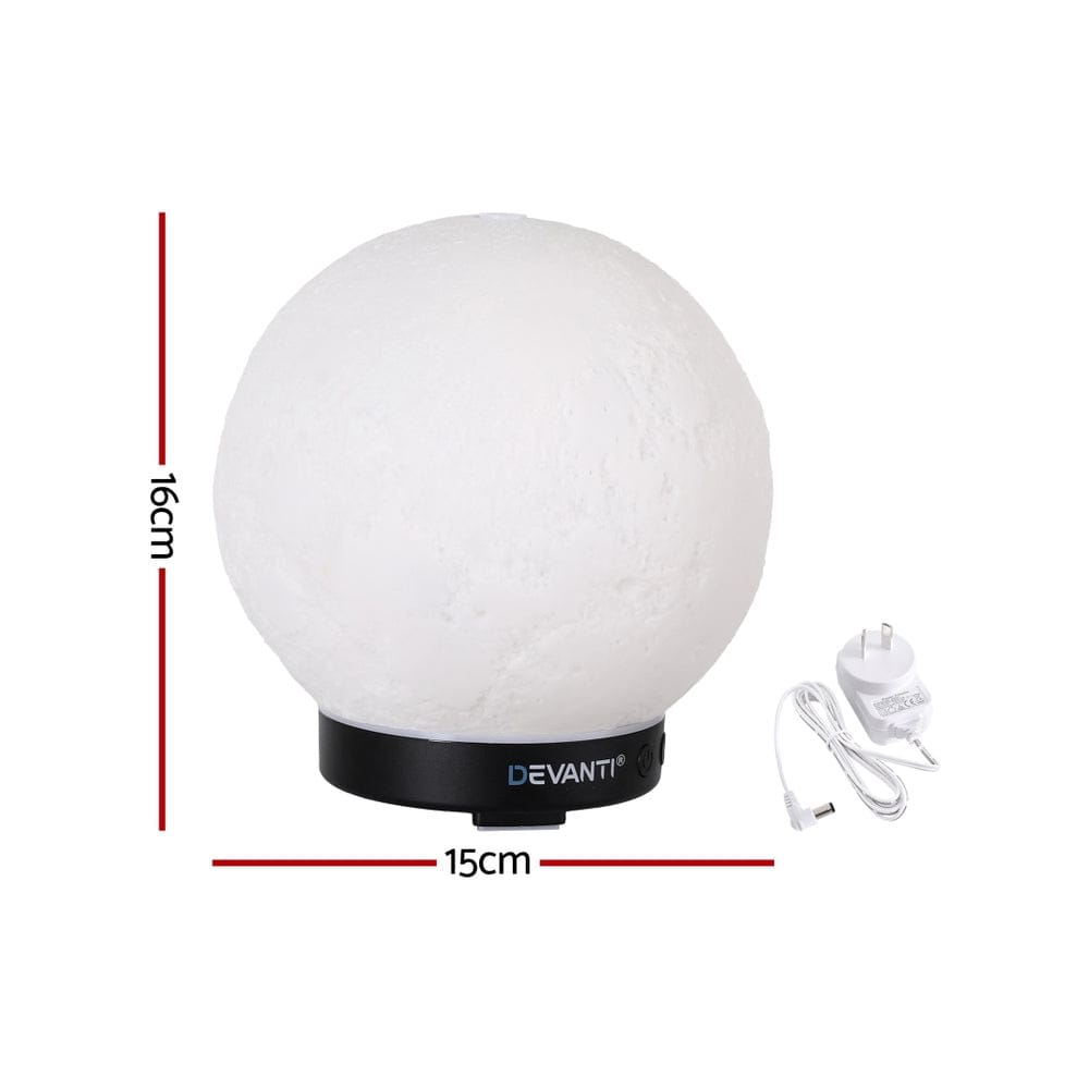 Devanti Appliances > Aroma Diffusers & Humidifiers > Aroma Diffusers Devanti Ultrasonic Aroma Diffuser Aromatherapy Moon Lamp 100ml