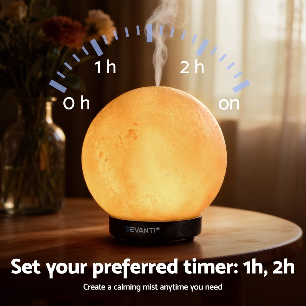 Devanti Appliances > Aroma Diffusers & Humidifiers > Aroma Diffusers Devanti Ultrasonic Aroma Diffuser Aromatherapy Moon Lamp 100ml