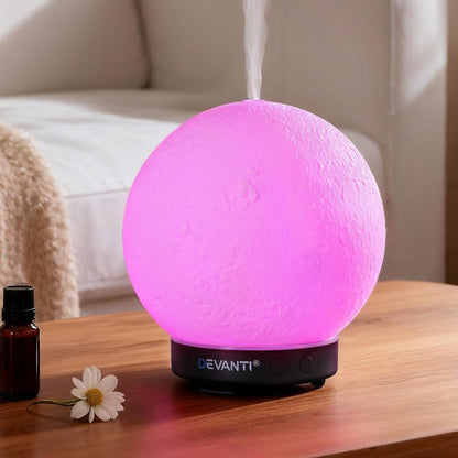 Devanti Appliances > Aroma Diffusers & Humidifiers > Aroma Diffusers Devanti Ultrasonic Aroma Diffuser Aromatherapy Moon Lamp 100ml