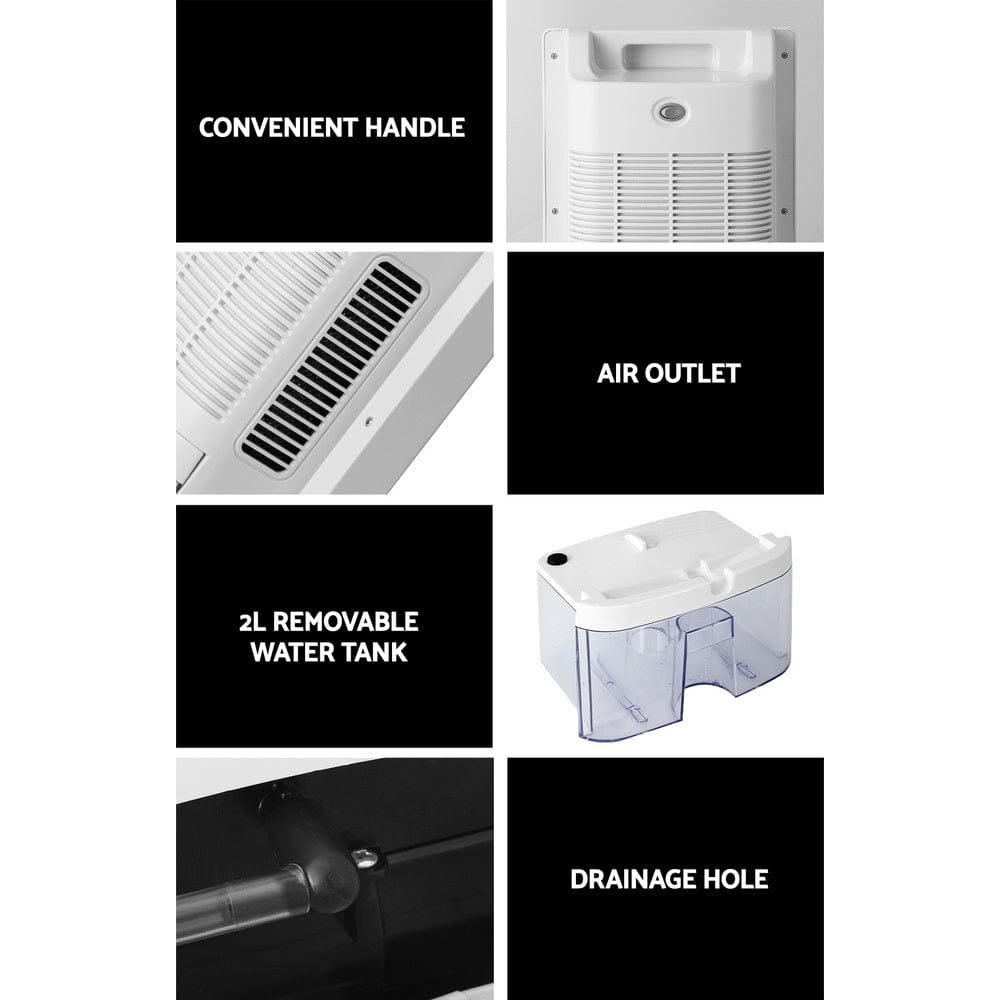 Devanti Appliances > Aroma Diffusers & Humidifiers > Dehumidifiers Devanti Dehumidifier 2L Air Purifier White