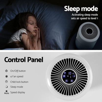 Devanti Appliances > Aroma Diffusers & Humidifiers > Purifiers Devanti Air Purifier 3-layer HEPAh11 Filter Home Freshener Carbon PM2.5 Remover