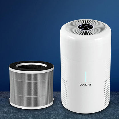 Devanti Appliances > Aroma Diffusers & Humidifiers > Purifiers Devanti Air Purifier 3-layer HEPAh11 Filter Home Freshener Carbon PM2.5 Remover