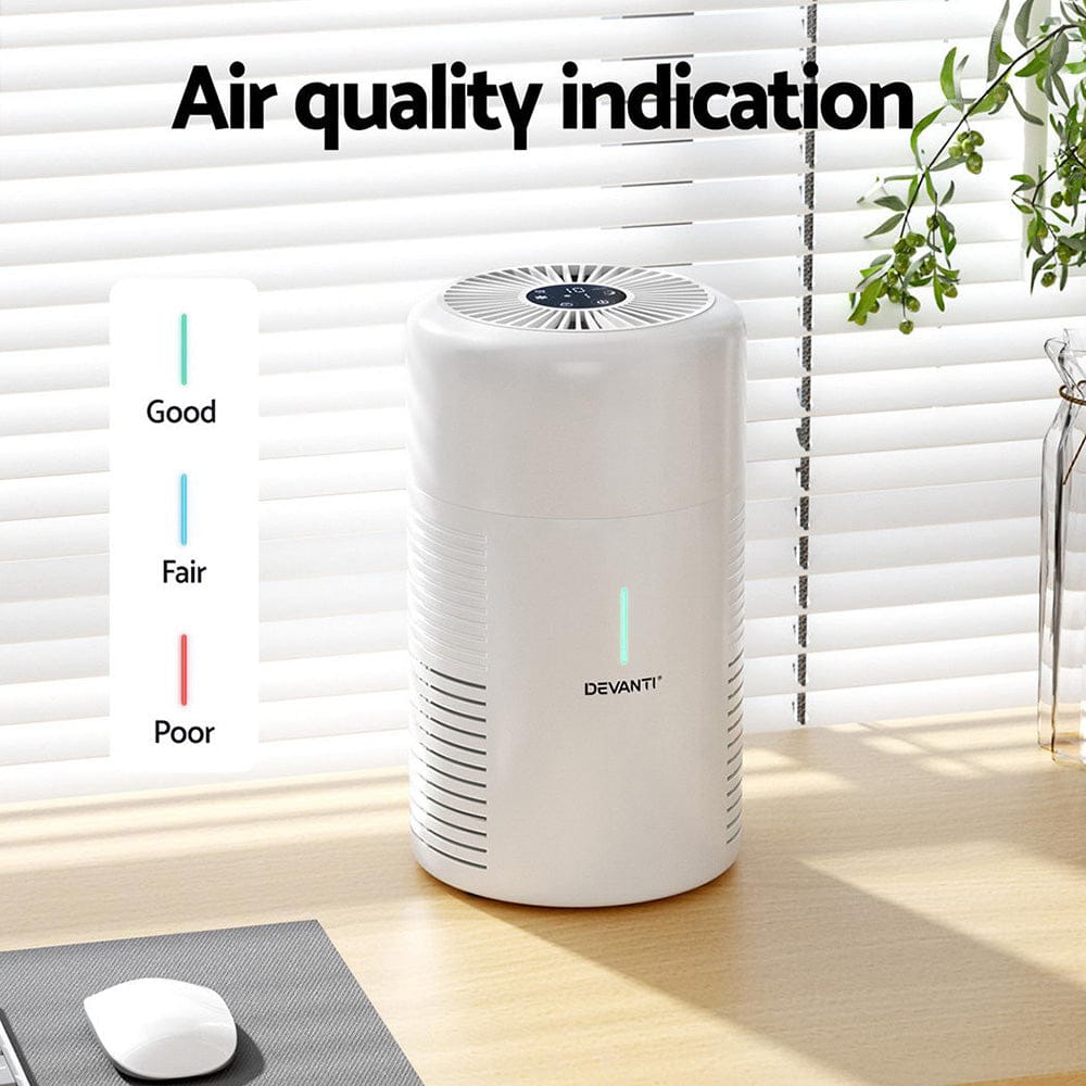 Devanti Appliances > Aroma Diffusers & Humidifiers > Purifiers Devanti Air Purifier 3-layer HEPAh11 Filter Home Freshener Carbon PM2.5 Remover