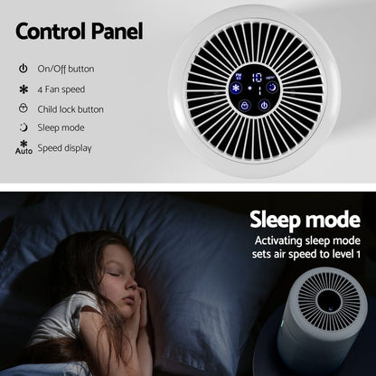 Devanti Appliances > Aroma Diffusers & Humidifiers > Purifiers Devanti Air Purifier HEPA Filter Home Purifiers Dust Sensor PM2.5 Remover