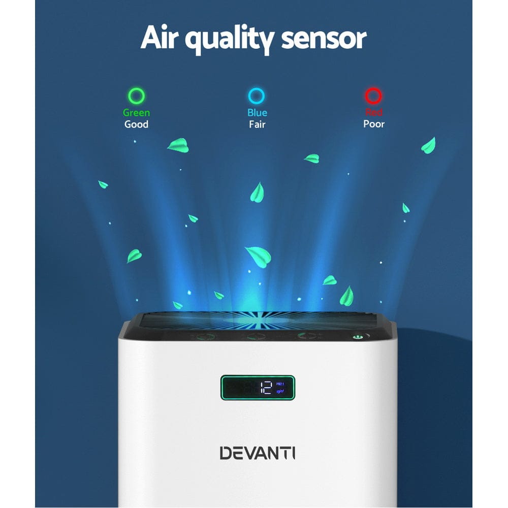 Devanti Appliances > Aroma Diffusers & Humidifiers > Purifiers Devanti Air Purifier Home Purifiers HEPA Filter