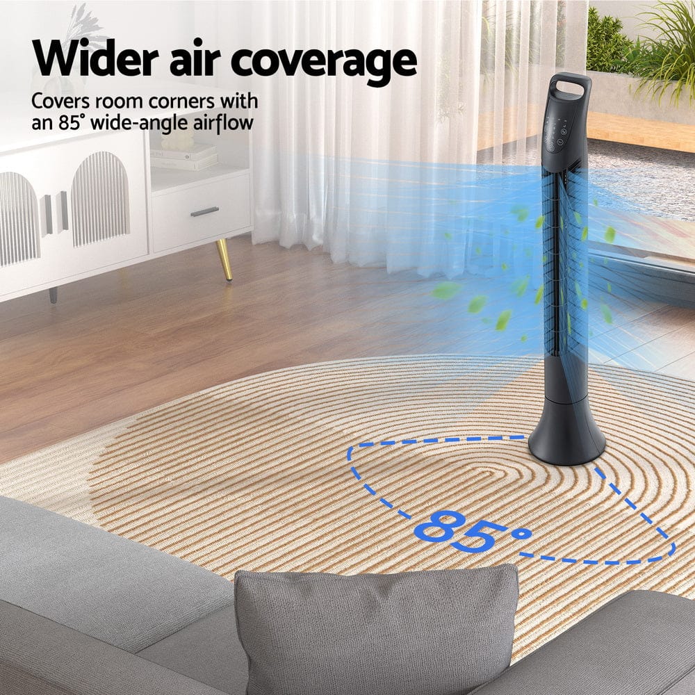 Devanti Appliances > Fans > Ceiling Fans Devanti Tower Fan Oscillating 3 Speeds with Remote 91cm