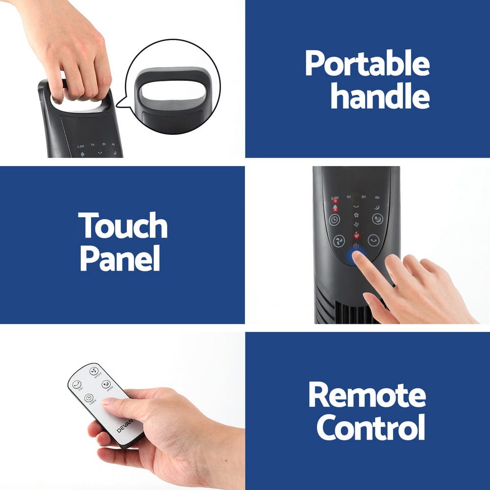 Devanti Appliances > Fans > Ceiling Fans Devanti Tower Fan Oscillating 3 Speeds with Remote 91cm