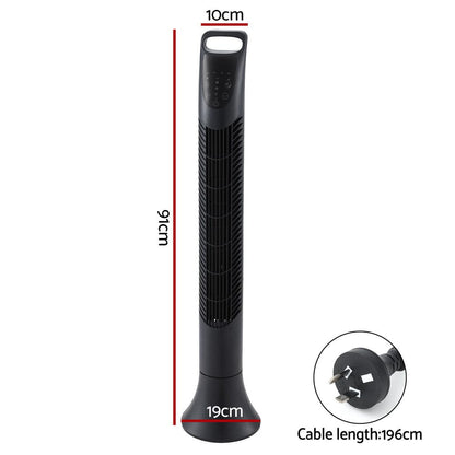 Devanti Appliances > Fans > Ceiling Fans Devanti Tower Fan Oscillating 3 Speeds with Remote 91cm