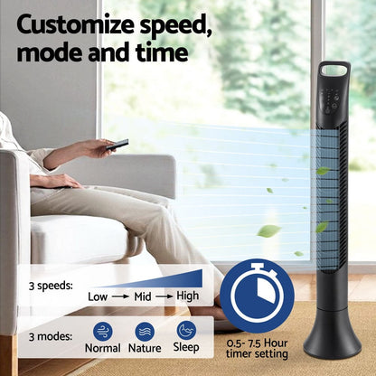 Devanti Appliances > Fans > Ceiling Fans Devanti Tower Fan Oscillating 3 Speeds with Remote 91cm