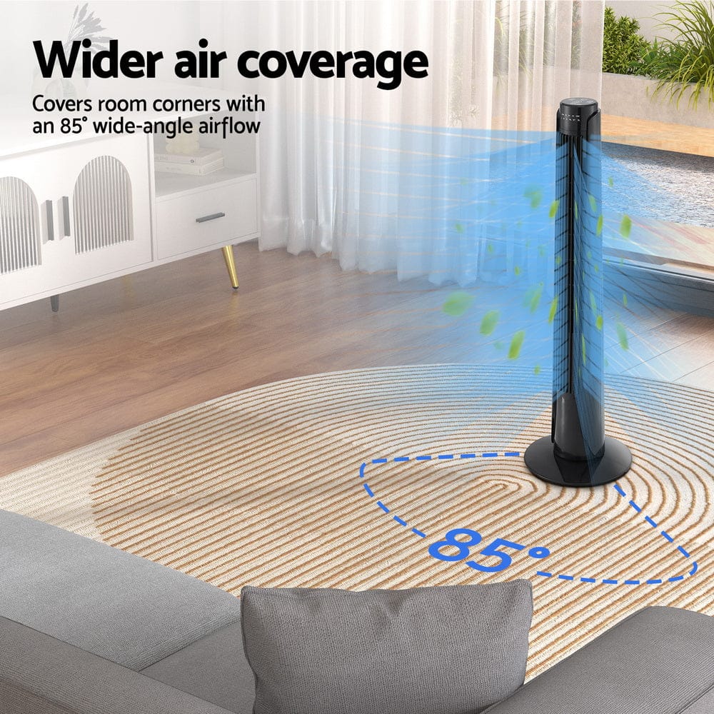Devanti Appliances > Fans > Ceiling Fans Devanti Tower Fan Oscillating 3 Speeds with Remote 93cm