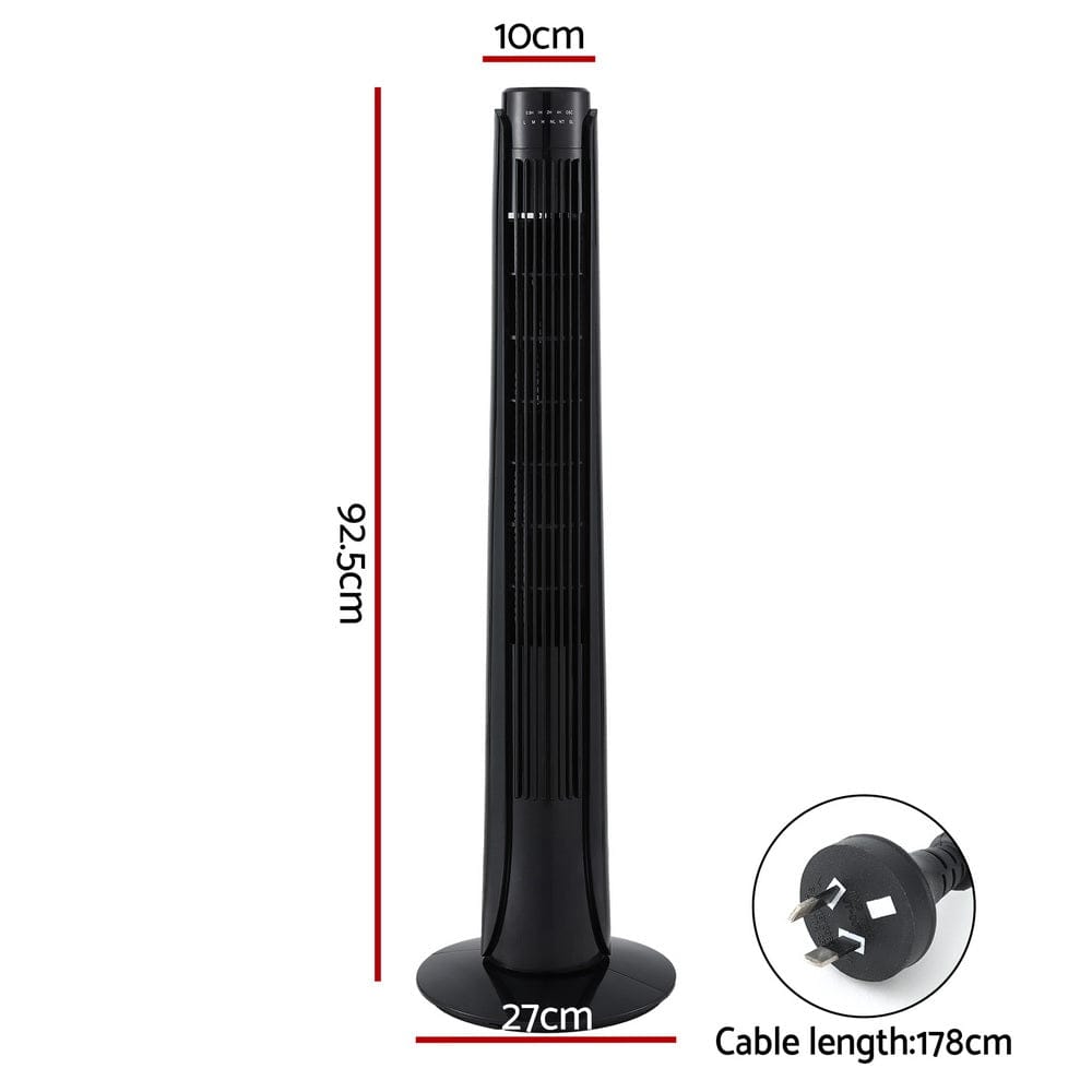 Devanti Appliances > Fans > Ceiling Fans Devanti Tower Fan Oscillating 3 Speeds with Remote 93cm