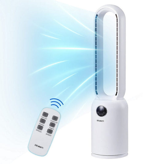 Devanti Appliances > Fans > Portable Fans Devanti 2in1 Bladeless Fan Air Purification W/ Remote 88cm