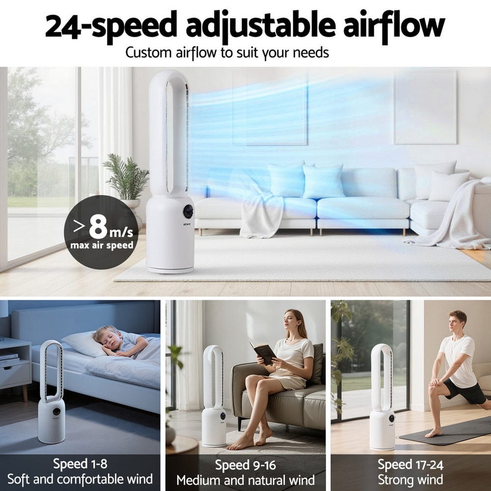 Devanti Appliances > Fans > Portable Fans Devanti 2in1 Bladeless Fan Air Purification W/ Remote 88cm