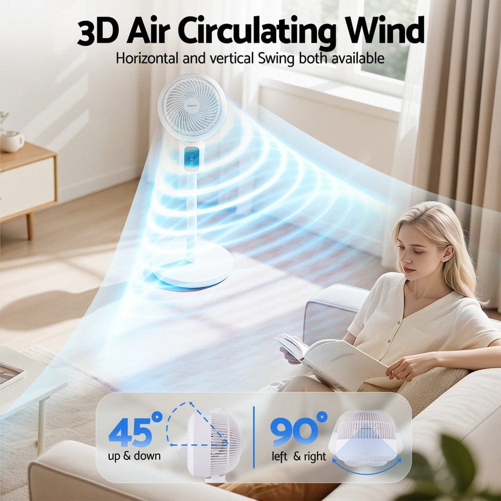 Devanti Appliances > Fans > Portable Fans Devanti Pedestal Fan W/ Remote 3 Speed 12H Timer Height Adjustable Cooling Fan