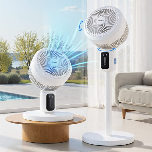 Devanti Appliances > Fans > Portable Fans Devanti Pedestal Fan W/ Remote 3 Speed 12H Timer Height Adjustable Cooling Fan