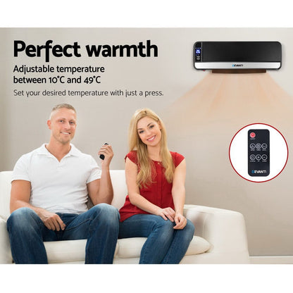 Devanti Appliances > Heaters > Electric Heaters Devanti 2000W Wall Mounted Panel Heater - Black