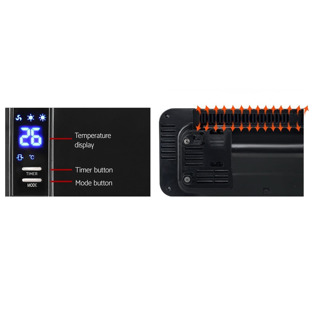 Devanti Appliances > Heaters > Electric Heaters Devanti 2000W Wall Mounted Panel Heater - Black