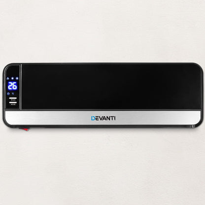 Devanti Appliances > Heaters > Electric Heaters Devanti 2000W Wall Mounted Panel Heater - Black